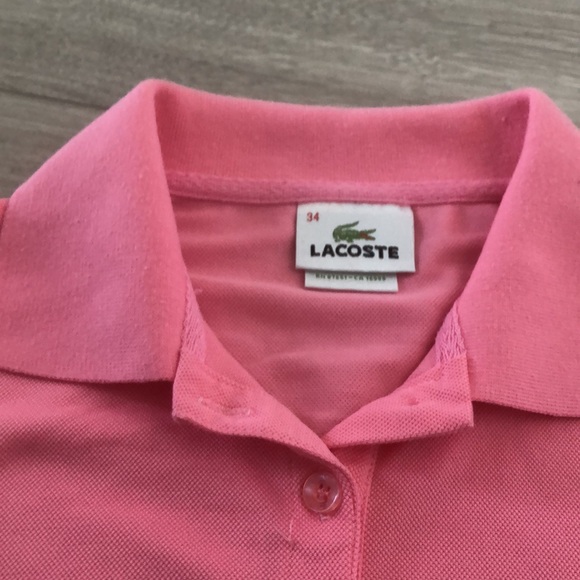 Lacoste | Pink Short Sleeved Collared Shirt | Unisex Pink Polo Shirt For Teens - Picture 2 of 8